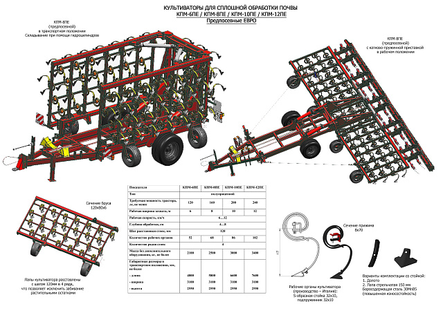 Культиватор КПМ-6ПЕ-8ПЕ-10ПЕ-12ПЕ (Предпосевной Евро)