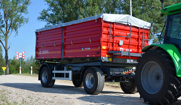 Прицеп двухосный T-739 14 т с надставными бортами