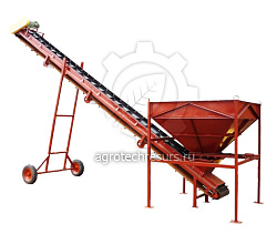 Транспортер 500х7000 с приемным бункером на 1,5 куб.м.